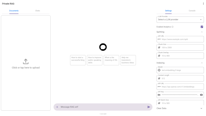 Screenshot of RAG.WTF: Private Knowledge Platform